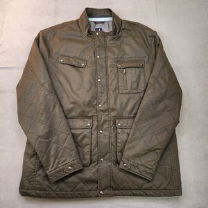 Johnnie-O Jacket Men 2XL Pine Green Full Zip Norton Utility Quilted Parka Pocket